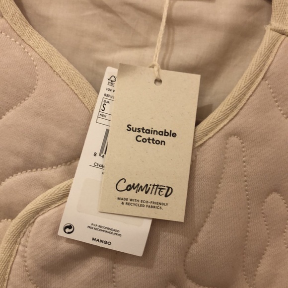 Mango Quilted Cream Tie Jacket NWT - Picture 6 of 9